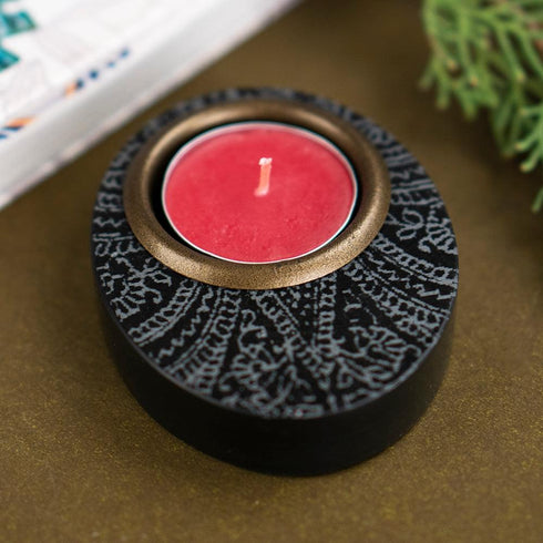 Engraved Oval Candle Holder